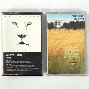 White Lion 2 Cassette Tape Bundle Big Game 1989 Pride 1987 Wait Hair Metal '80s